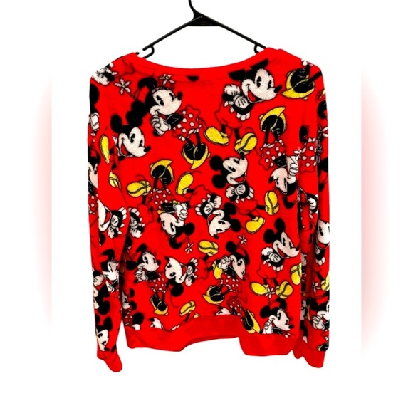 VINTAGE Disney Store Mickey & Minnie Red Sweater Women's Size Large SOFT - Picture 2 of 3